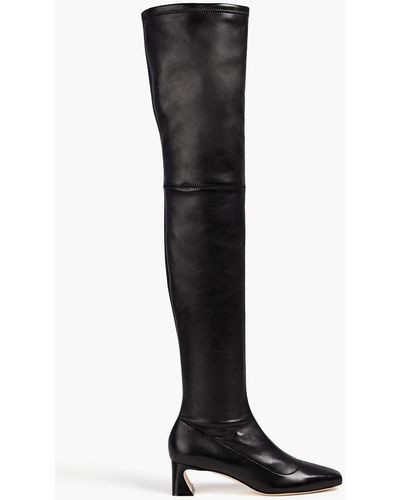 Alberta Ferretti Overknees aus leder - Schwarz