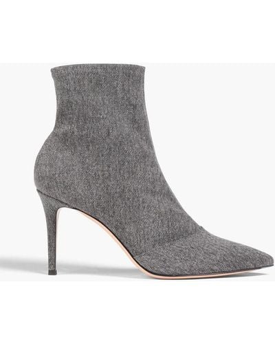 Gianvito Rossi Elite ankle boots aus denim - Grau