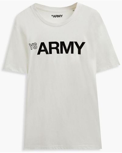 Army by Yves Salomon Printed Organic Cotton-jersey T-shirt - White