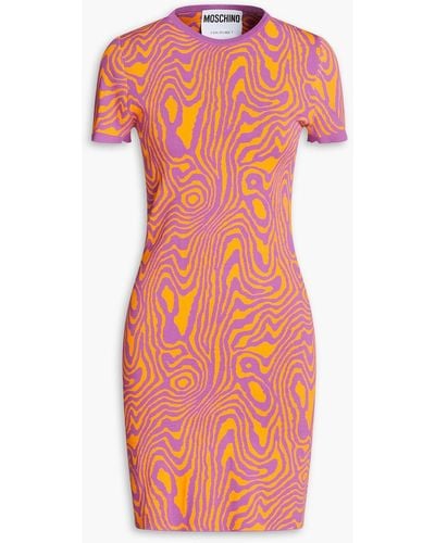 Moschino Jacquard-knit Mini Dress - Orange