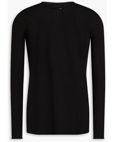 Rick Owens Ribbed Wool Sweater - Black