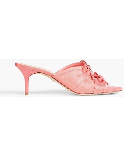 Sam Edelman Pia Bow-detailed Satin Mules - Pink