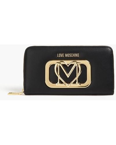 Love Moschino Embellished faux leather wallet - Schwarz