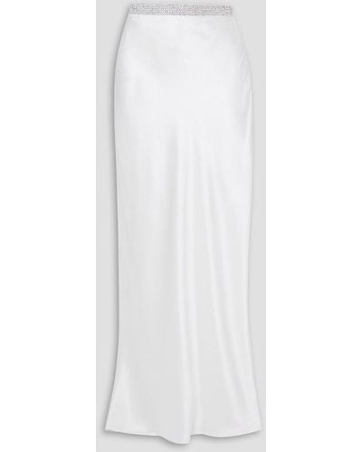 Michael Lo Sordo Crystal-embellished Silk-satin Maxi Skirt - White