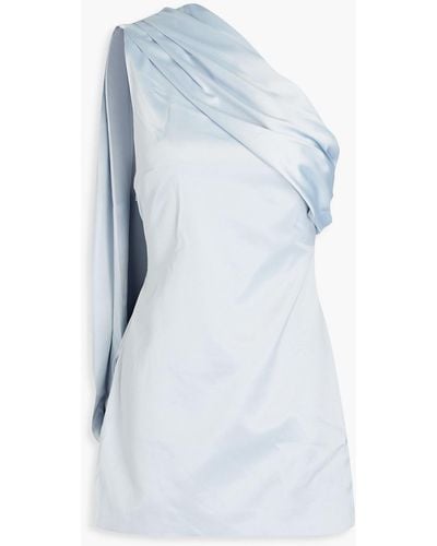 16Arlington Blake drapiertes minikleid aus duchesse-satin mit asymmetrischer schulterpartie - Blau