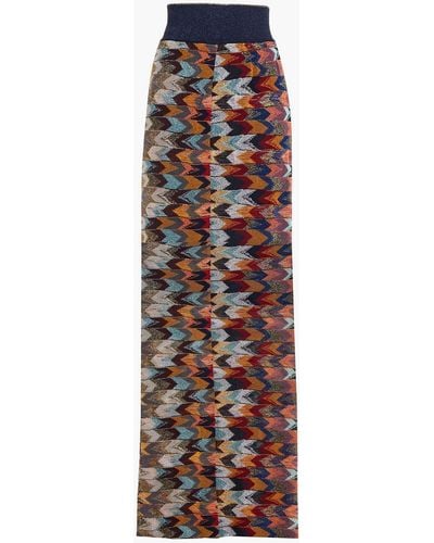 Missoni Metallic Crochet-knit Maxi Skirt - Blue