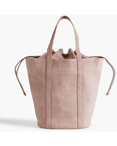 Brunello Cucinelli Bead-embellished Suede Tote - Pink