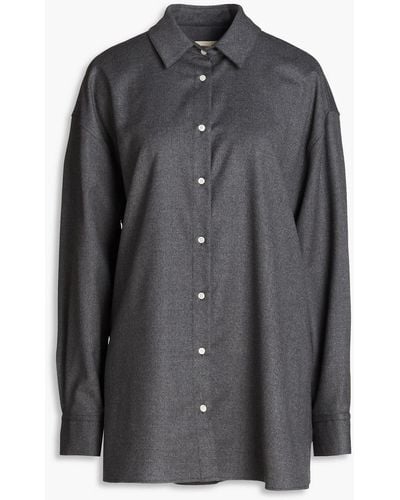 Loulou Studio Karasol Wool-blend Flannel Shirt - Black