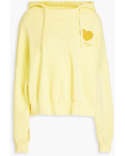 RED Valentino Oversized Printed French Cotton-terry Hoodie - Yellow