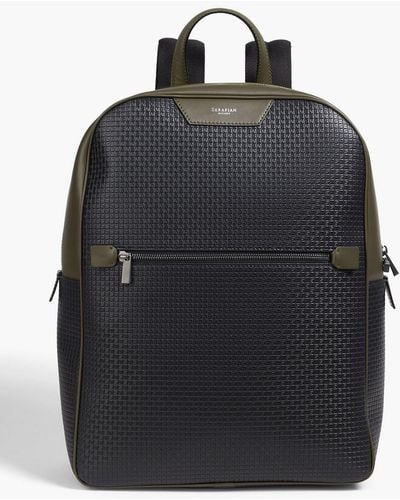 Serapian Two-tone Faux Leather Backpack - Black