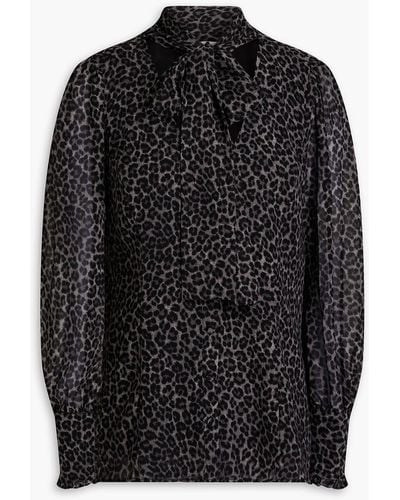 MICHAEL Michael Kors Bluse aus georgette mit leopardenprint - Mehrfarbig