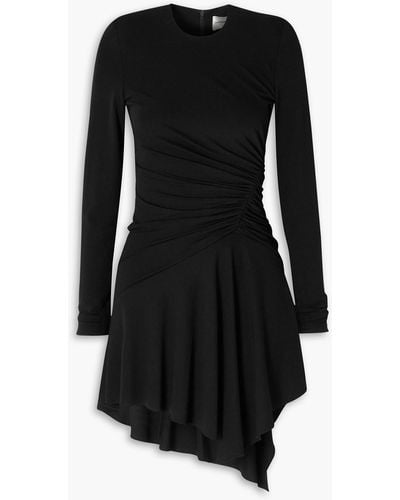 Alexandre Vauthier Asymmetric Ruched Crepe Mini Dress - Black