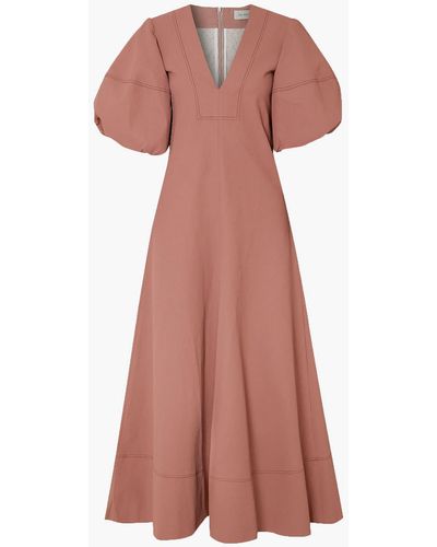 Lee Mathews Queenie Linen And Cotton-blend Maxi Dress - Multicolour