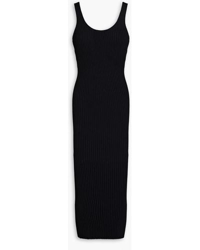 Tigerlily Vida Ribbed-knit Midi Dress - Black