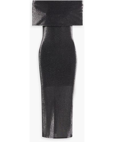 ROTATE BIRGER CHRISTENSEN Babette Off-the-shoulder Stretch-jersey Midi Dress - Black