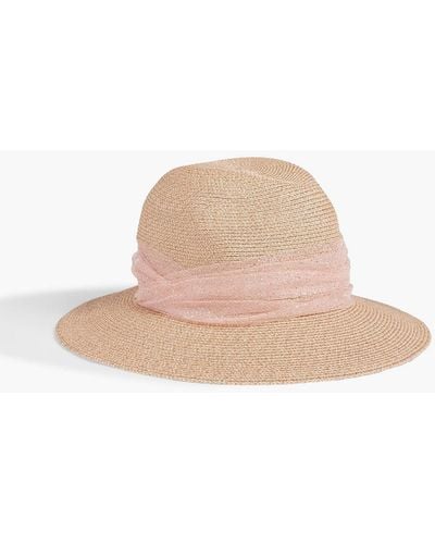 Eugenia Kim Courtney Tulle-trimmed Woven Sunhat - Natural