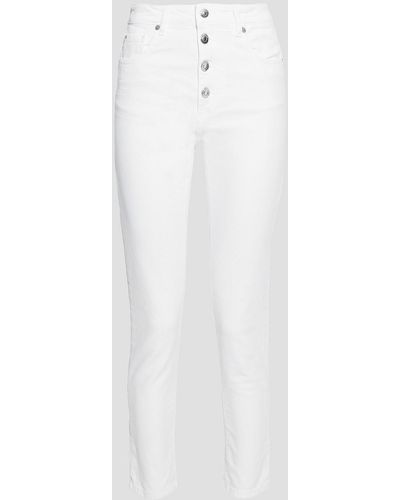 IRO Sorbon Cropped Distressed High-rise Skinny Jeans - White