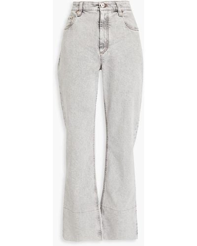 Brunello Cucinelli Bead-embellished High-rise Bootcut Jeans - Gray