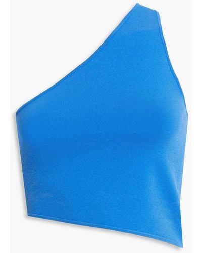 A.L.C. Colby oberteil aus stretch-jersey mit asymmetrischer schulterpartie - Blau