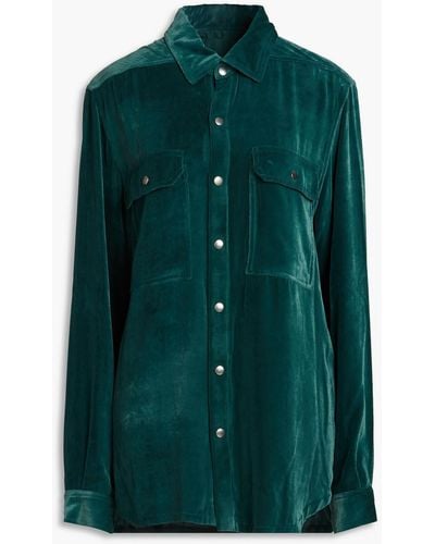 Rick Owens Velvet Shirt - Green