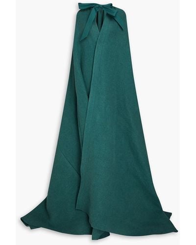 Rick Owens Brushed Wool And Alpaca-blend Cape - Green