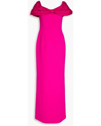 Rebecca Vallance Cupid's Bow Taffeta-paneled Crepe Gown - Pink