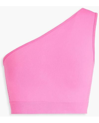 Rick Owens One-shoulder Cropped Stretch-knit Top - Pink