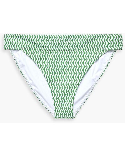 Jets by Jessika Allen Ipanema Printed Mid-rise Bikini Briefs - Green