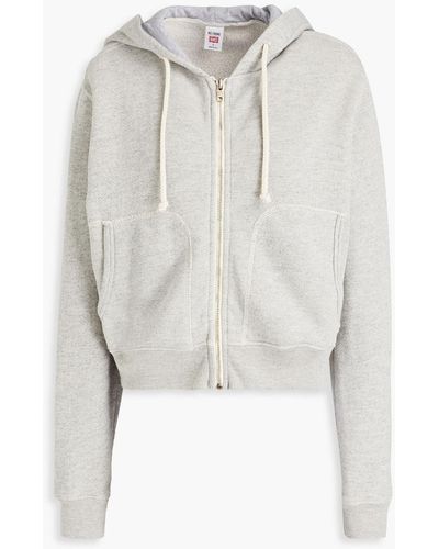 RE/DONE Mélange French Cotton-terry Zip-up Hoodie - White