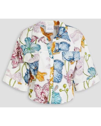 Hayley Menzies Floral-print Cotton Shirt - Blue