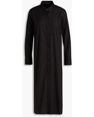 James Perse Cotton-blend Poplin Midi Shirt Dress - Black