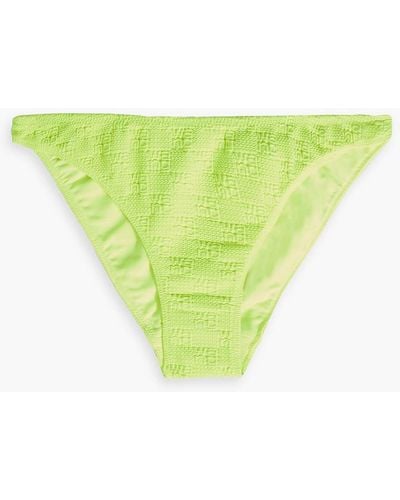 T By Alexander Wang Neon Stretch-jacquard Mid-rise Bikini Briefs - Green