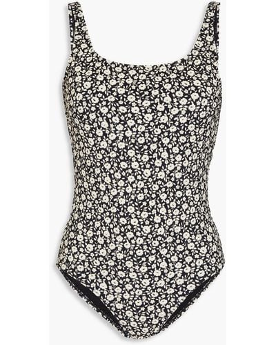 Tory Burch Floral-print Swimsuit - Black