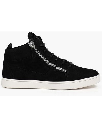 Giuseppe Zanotti Brek Zip-detailed Suede High-top Sneakers - Black