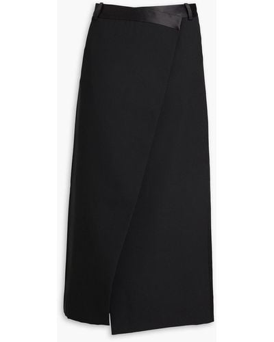 Jonathan Simkhai Clarisse Wool-blend Crepe Midi Wrap Skirt - Black