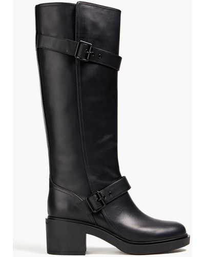 Gianvito Rossi Leather Knee Boots - Black