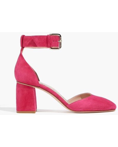 Red(V) Suede Court Shoes - Pink