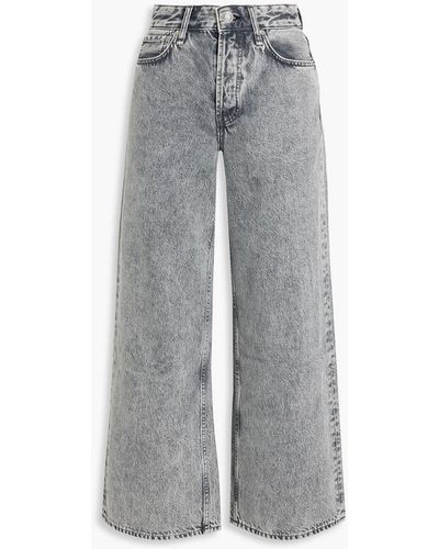 Rag & Bone Maya Faded High-rise Wide-leg Jeans - Gray