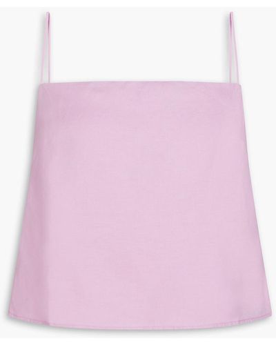 Onia Cropped Linen And Lyocell-blend Top - Pink