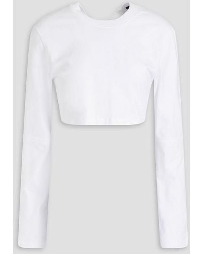 Jacquemus Piccola Cropped Cotton-jersey Top - White