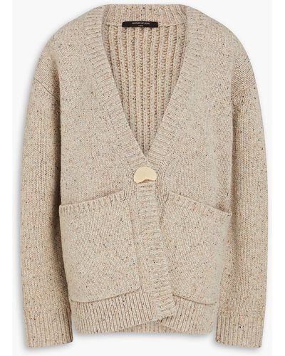 Mother Of Pearl Marled Wool-blend Cardigan - Natural