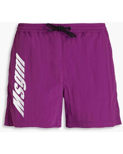 MSGM Printed Short-length Swim Shorts - Purple