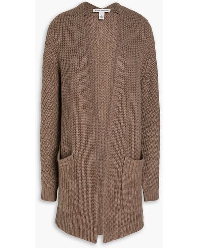 Autumn Cashmere Ribbed-knit Cardigan - Brown