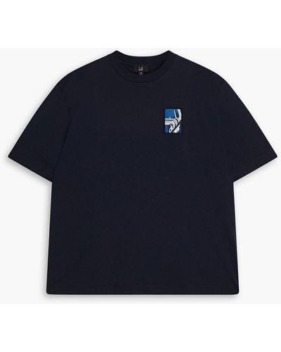 Dunhill Printed Cotton-jersey T-shirt - Blue