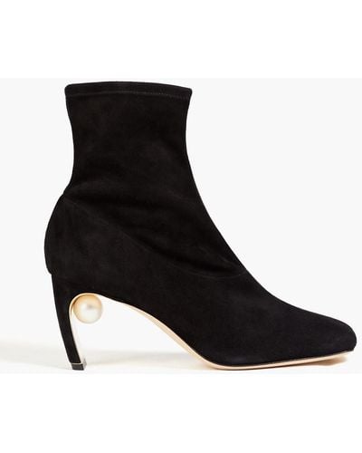 Nicholas Kirkwood Maeva 70 Stretch-suede Ankle Boots - Black