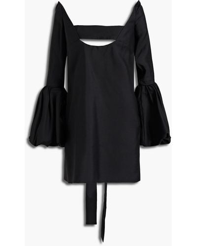 Valentino Garavani Cutout Wool And Silk-blend Crepe Mini Dress - Black