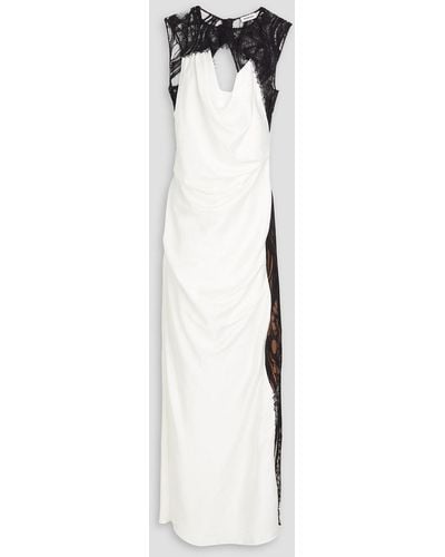 Jonathan Simkhai Vea robe aus schnurgebundener spitze und glänzendem crêpe - Weiß