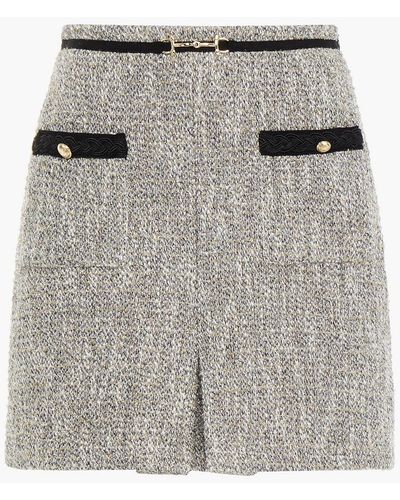 Maje Jinie Fil Coupé Cotton-blend Tweed Mini Skirt - Metallic