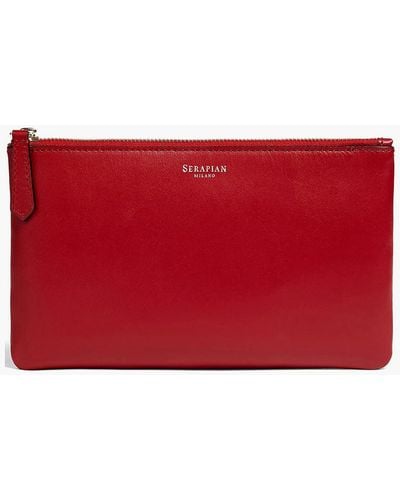 Serapian Leather Pouch - Red
