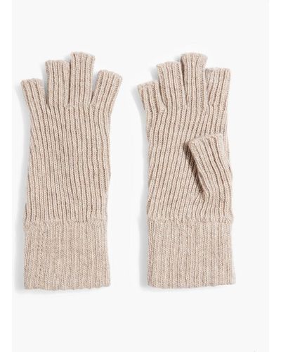 Iris & Ink Nellie Ribbed Cashmere And Wool-blend Fingerless Gloves - Natural